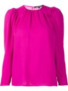 Derek Lam Puff Sleeve Blouse, Women's, Size: 42, Pink/purple, Silk