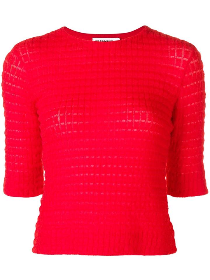 Jil Sander Half-sleeved Sweater - Red