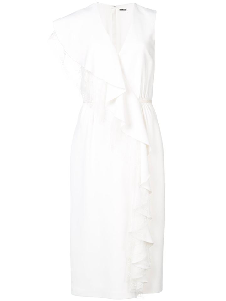 Adam Lippes Ruffled Midi Wrap Dress - White