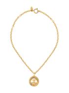 Chanel Vintage Round Cc Necklace - Gold