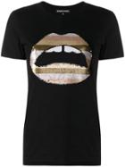 Markus Lupfer Lara Sequin Lips T-shirt - Black
