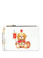 Moschino Teddy Bear Logo Clutch Bag - White