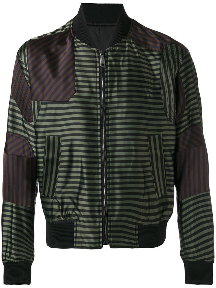 Wooyoungmi - Striped Bomber Jacket - Men - Polyester/rayon/viscose - 52, Green, Polyester/rayon/viscose