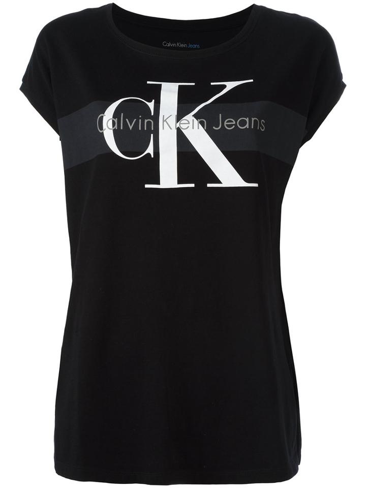 Calvin Klein Jeans Logo Print T-shirt, Women's, Size: Xs, Black, Cotton
