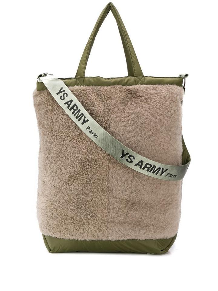 Yves Salomon Oversized Merino Tote - Brown