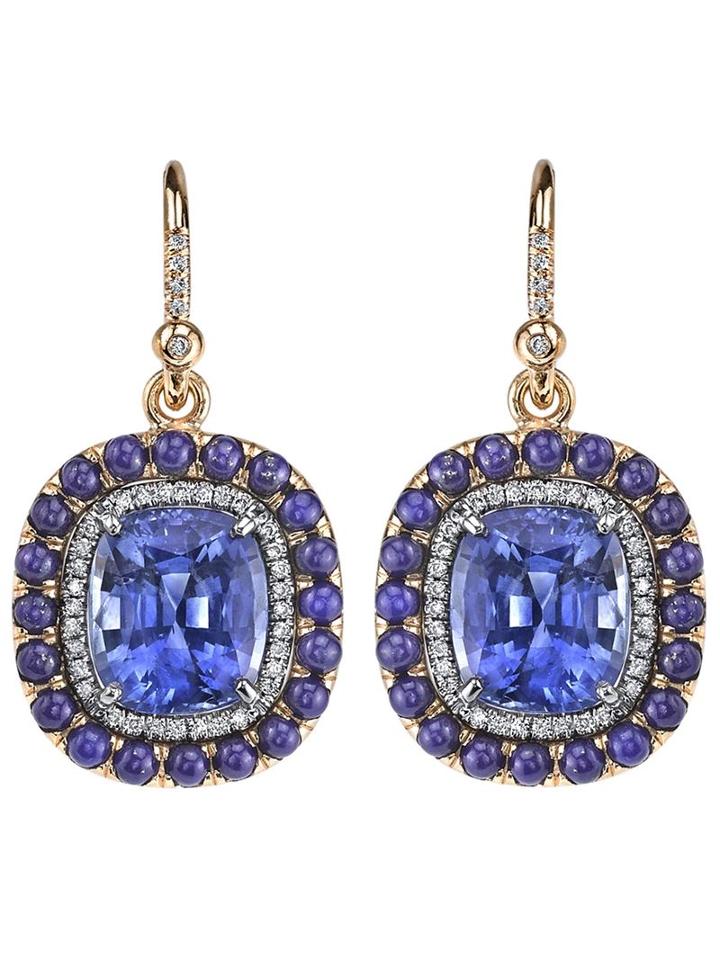 Irene Neuwirth Sapphire Lapis Earrings