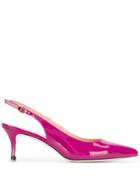 Pollini Pointed Toe Slingback Pumps - Pink