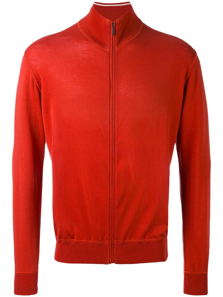 Loro Piana - Knitted Bomber Jacket - Men - Cotton - 58, Red, Cotton