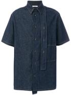 Valentino Contrast Stitch Denim Shirt - Blue