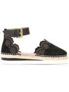See By Chloé Scalloped Espadrille Pumps - Black
