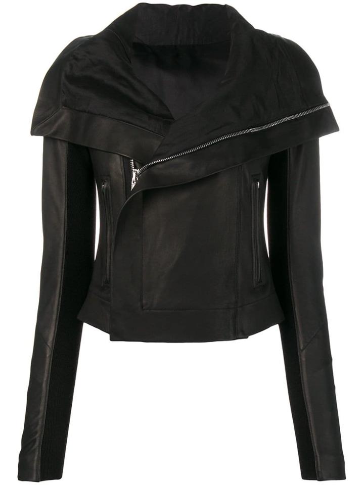 Rick Owens Open Collar Biker Jacket - Black
