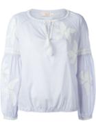 Tory Burch Embroidered Tassel Top, Women's, Size: 6, Pink/purple, Cotton
