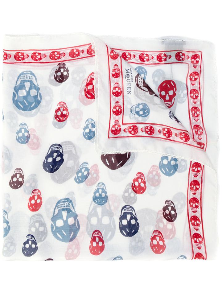 Alexander Mcqueen Skull Scarf - White
