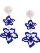 Sachin & Babi Beaded Floral Earrings - Blue