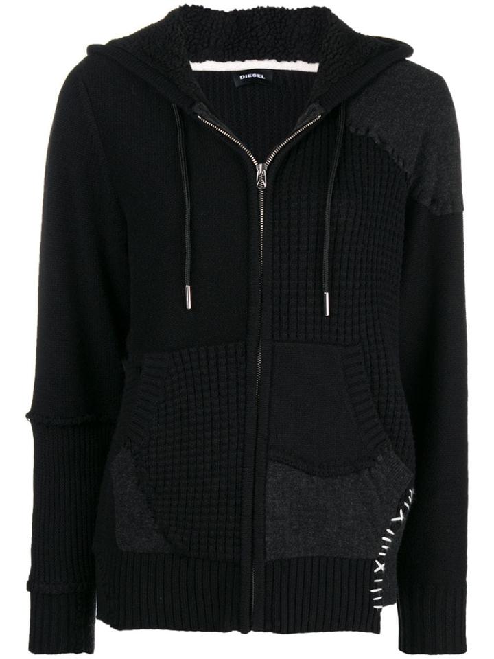 Diesel Patchwork Hoodie - Black