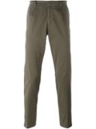 Paolo Pecora Chino Trousers, Men's, Size: 50, Green, Cotton/spandex/elastane