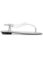 René Caovilla T-bar Flat Sandals - Metallic