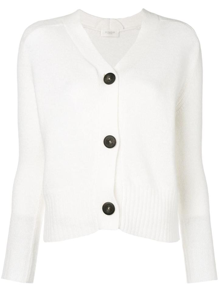 Zanone V-neck Buttoned Cardigan - White
