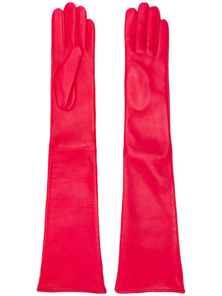 Manokhi Long Fitted Gloves - Pink & Purple