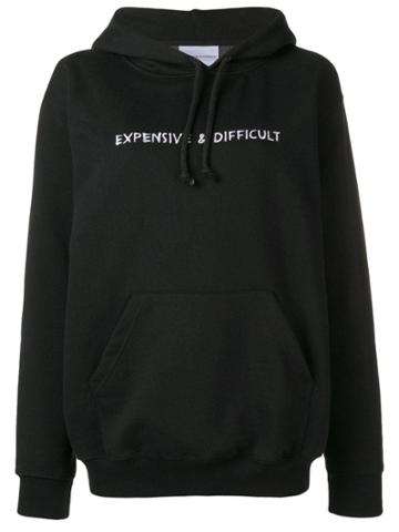 Nasaseasons Slogan Embroidered Hoodie - Black