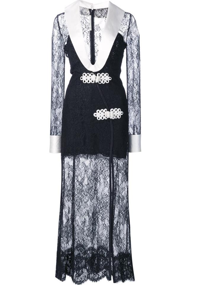Alessandra Rich Plunge Lace Dress