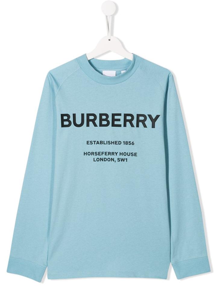 Burberry Kids Contrast Logo T-shirt - Blue