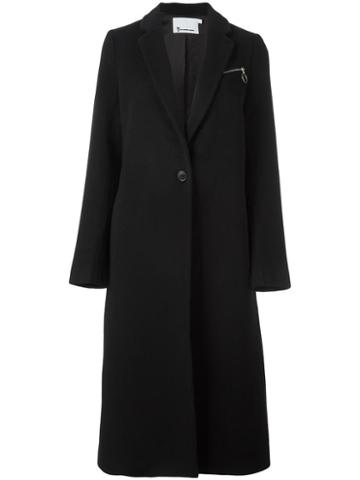 T By Alexander Wang Single Breasted Coat, Women's, Size: 2, Black, Viscose/virgin Wool/cashmere