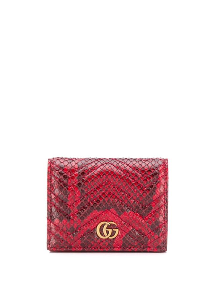 Gucci Snake-print Wallet - Red