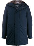 Save The Duck Faux-fur Lined Parka Coat - Blue