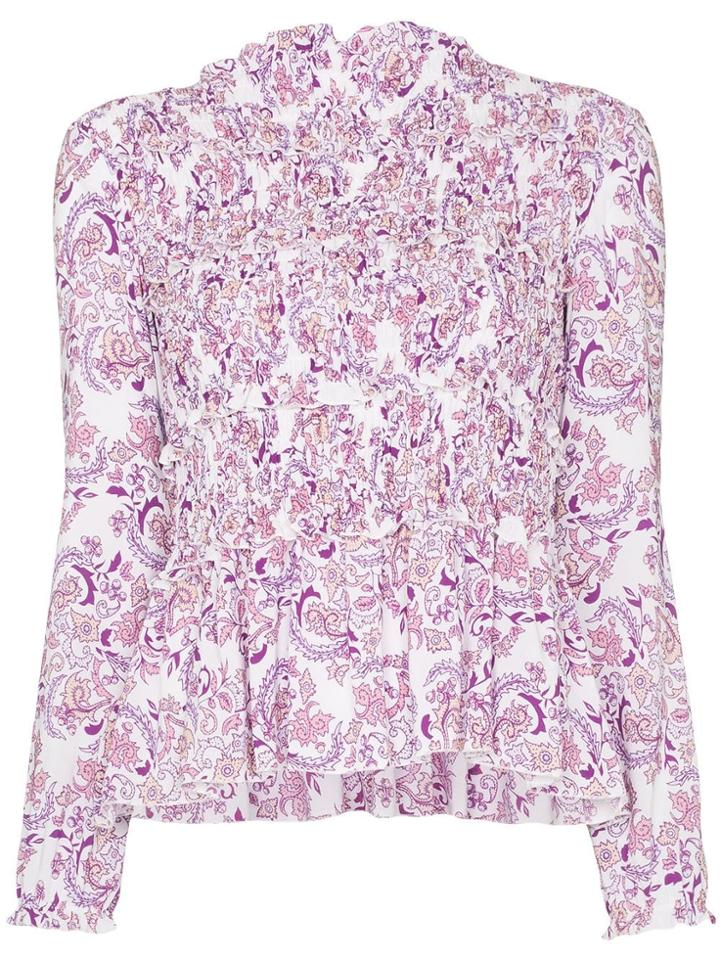 See By Chloé Ruffle-trim Paisley Print Top - Purple