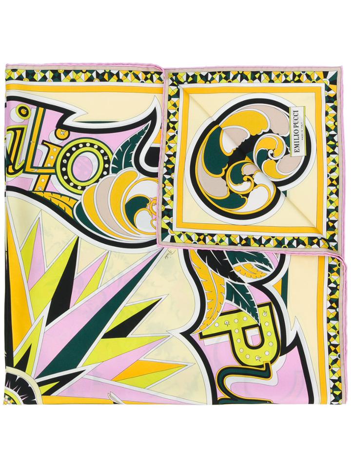 Emilio Pucci Printed Scarf - Yellow & Orange