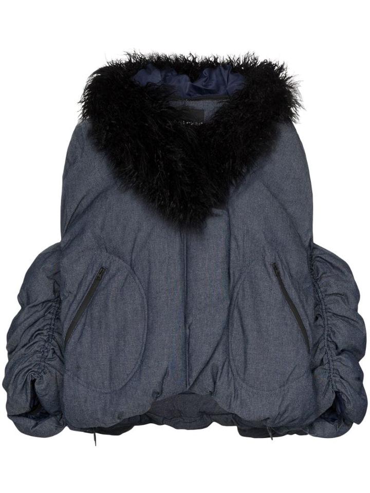 Angel Chen Faux Fur-collared Jacket - Blue