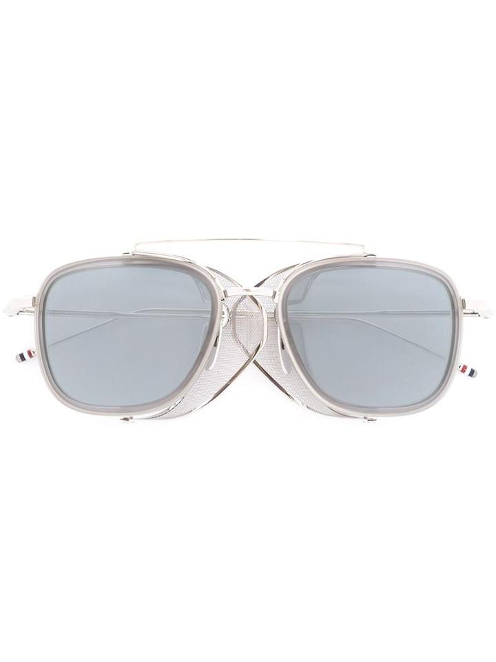 Thom Browne Square Shaped Sunglasses, Adult Unisex, Size: 51, Grey, Titanium