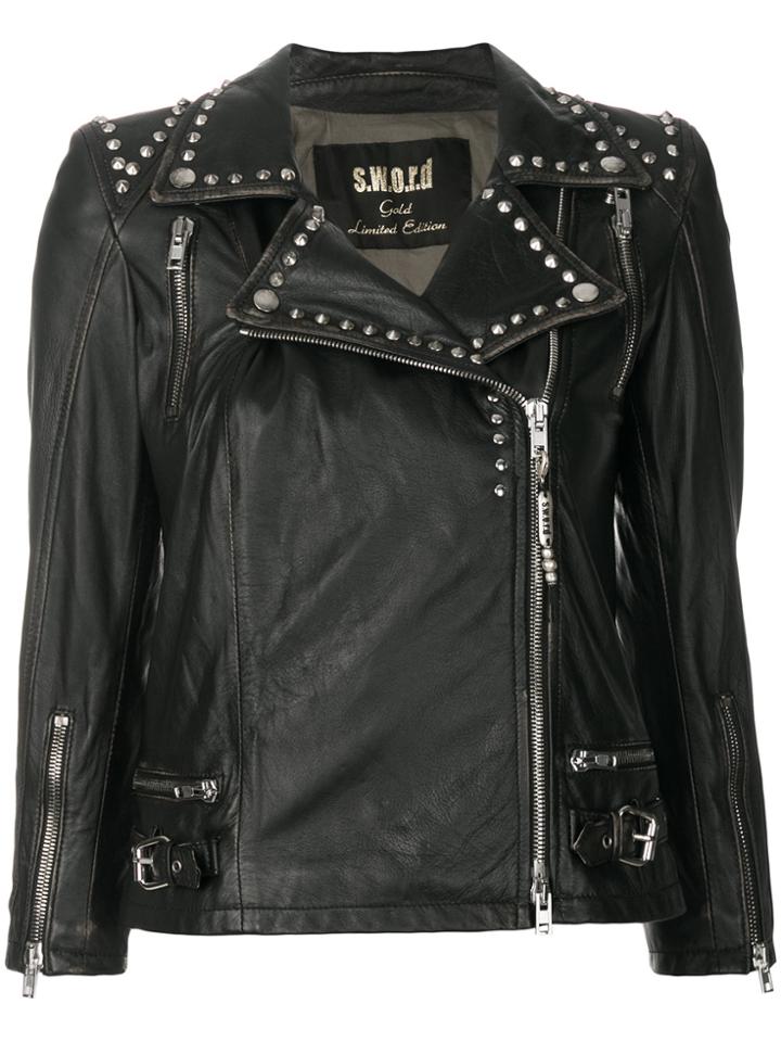 S.w.o.r.d 6.6.44 Studded 3/4 Sleeve Jacket - Black