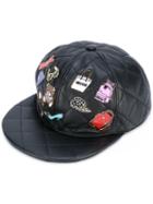 Moschino - Badge Applique Quilted Snapback - Women - Sheep Skin/shearling/viscose - S, Black, Sheep Skin/shearling/viscose