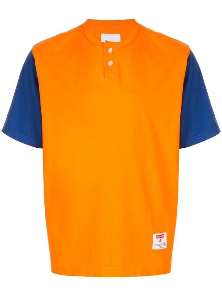 Supreme Two-tone Henley T-shirt - Orange