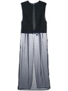 Facetasm Pleats Check Dress, Women's, Size: 3, Black, Polyester