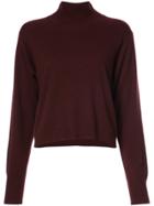 Le Kasha Roll Neck Knit Sweater - Red