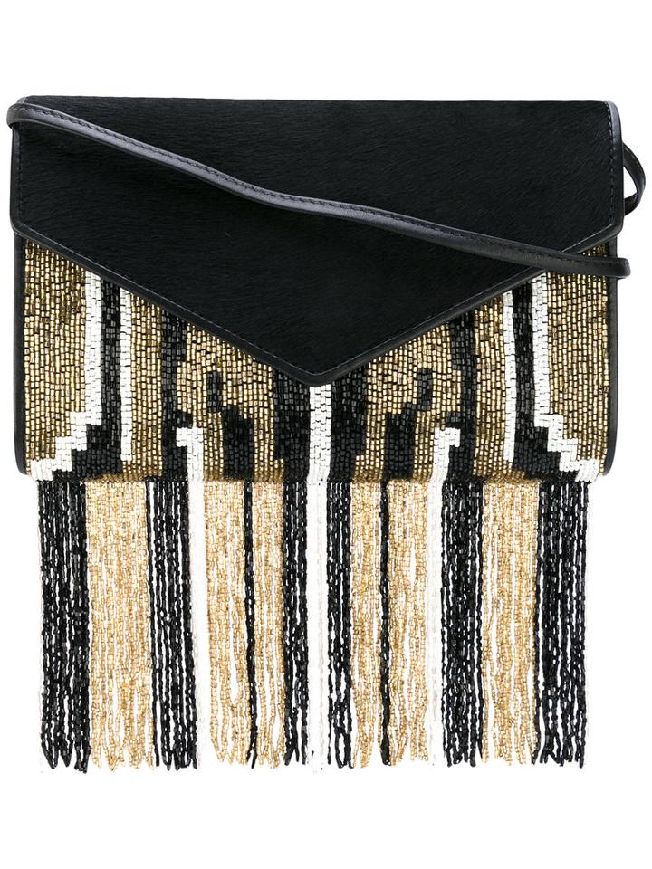 Yliana Yepez - Mini Scarlet Clutch - Women - Calf Hair - One Size, Black, Calf Hair