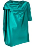 Gianluca Capannolo Drape Top, Women's, Size: 44, Green, Triacetate/polyester