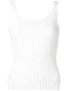 Estnation - Ribbed Vest Top - Women - Linen/flax - 38, White, Linen/flax