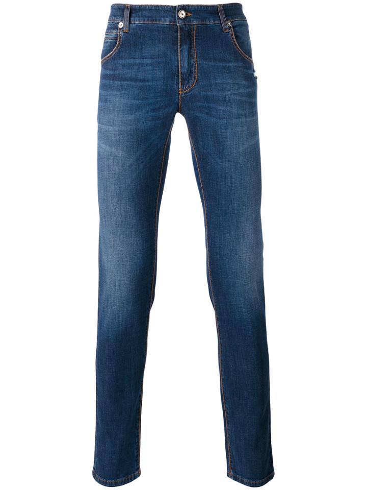 Ermanno Scervino Stonewashed Slim-fit Jeans - Blue