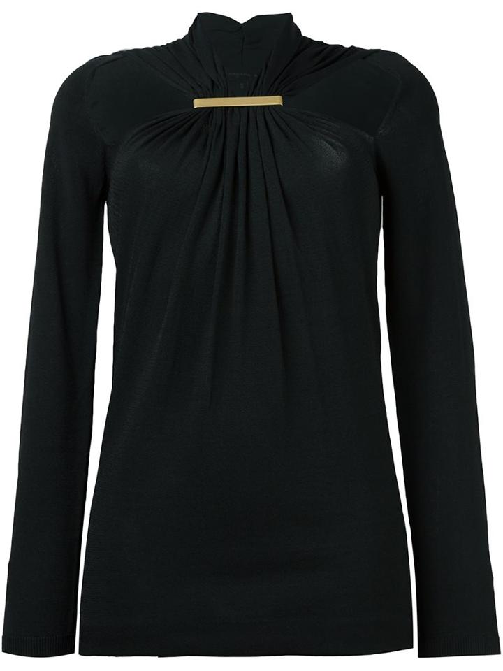 Barbara Bui Gold-tone Hardware Detail Blouse, Women's, Size: Medium, Black, Nylon/viscose