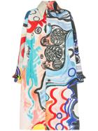 Charles Jeffrey Loverboy Painted Mural Denim Overcoat - Multicolour