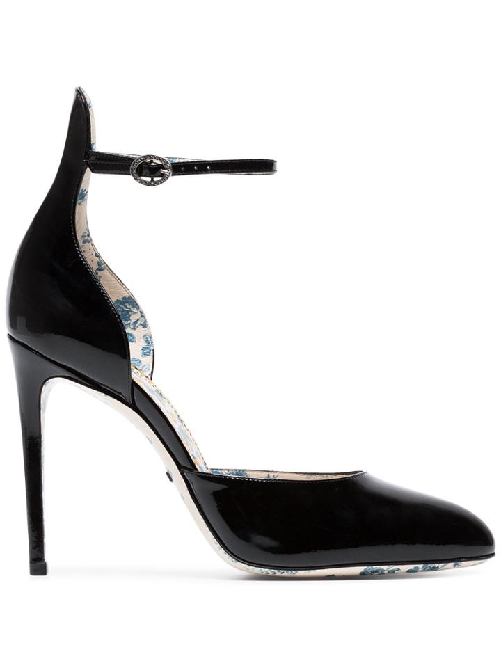 Gucci Black Daisy 105 Patent Leather Pumps - Unavailable
