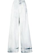 Mm6 Maison Margiela Denim Palazzo Pants - White