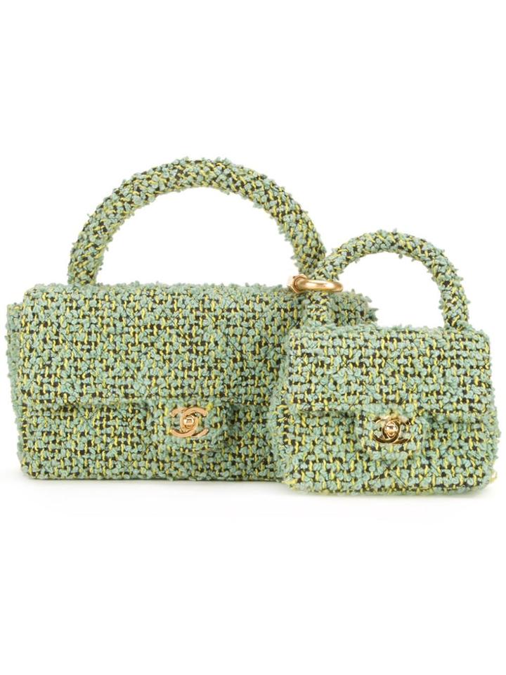 Chanel Vintage Cc Two-in-one Bag Set - Green