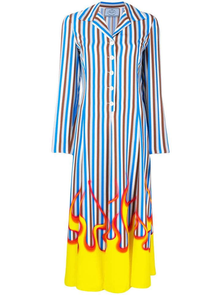 Prada Printed Fluid Dress - Blue