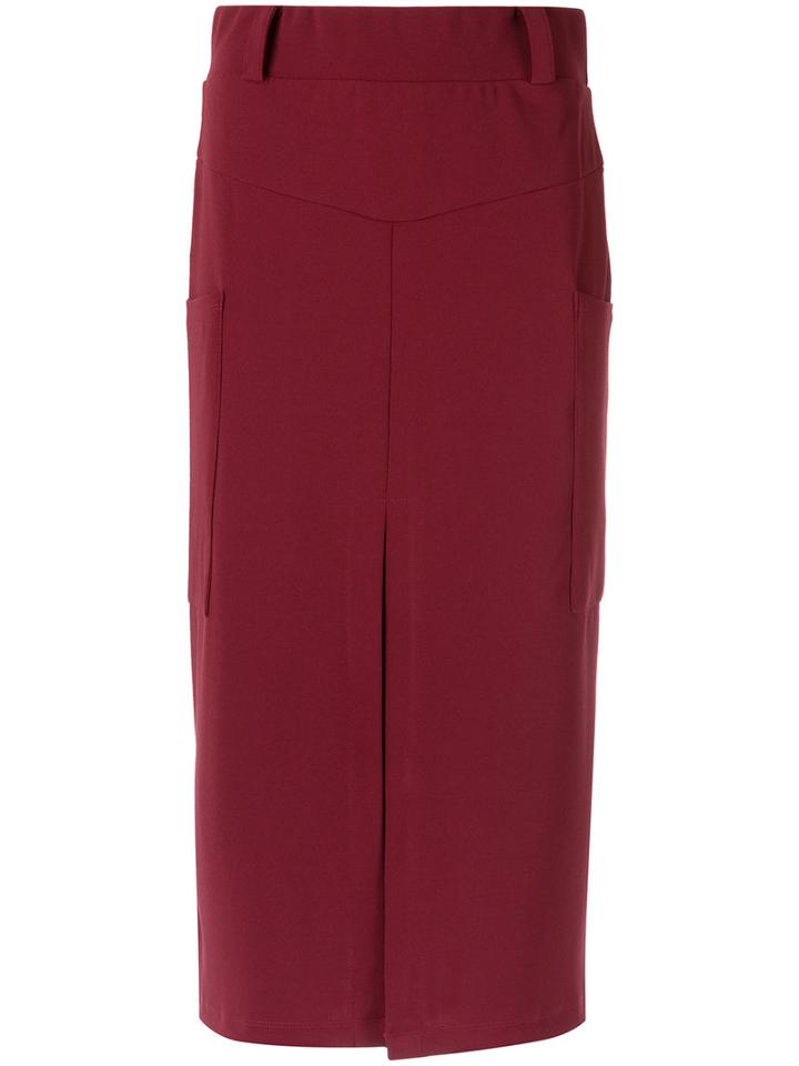 Olympiah - Straight Fit Midi Skirt - Women - Polyester/spandex/elastane - 42, Red, Polyester/spandex/elastane