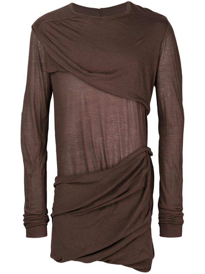 Rick Owens Smiley Long Sleeve T-shirt - Brown
